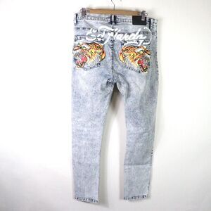 Ed Hardy Screaming Tiger Mens Slim Taper Jeans 34